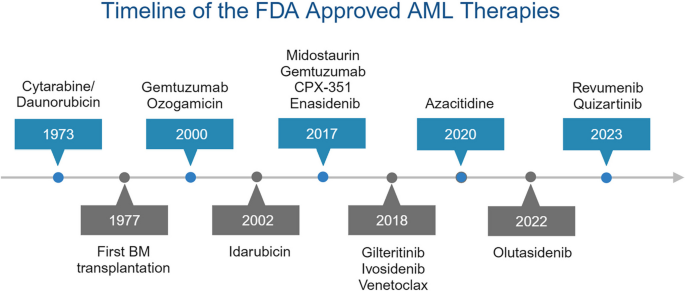 FDA批准的AML治疗历史