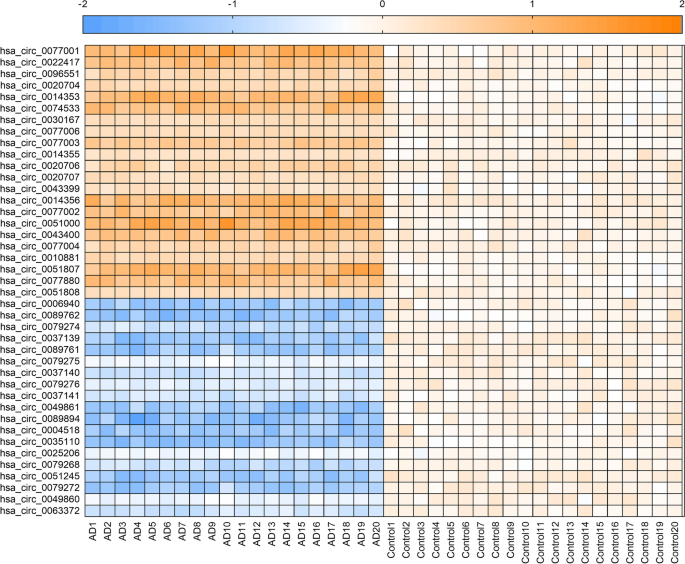 Fig.1 差异circRNA热图