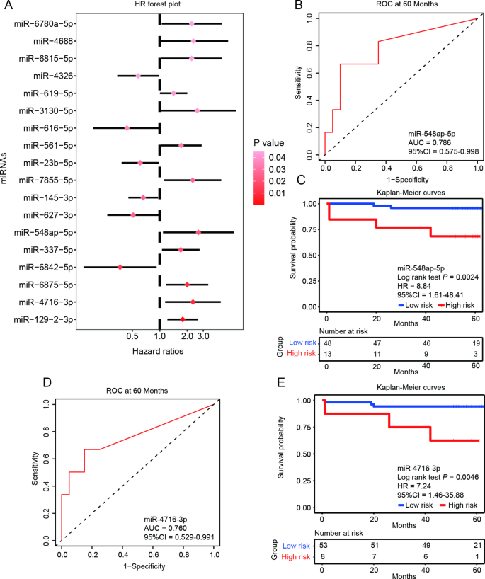 miR-548ap-5p的Kaplan-Meier生存曲线