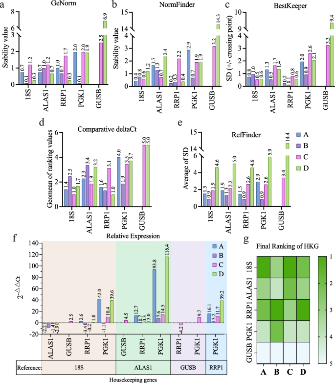 多算法评估内参基因稳定性排名图